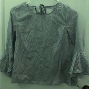 A blue and white stripped shirt